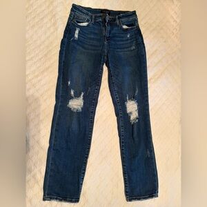 Judy Blue Dark Blue Distressed Skinny Jeans